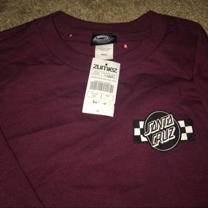 cute burgundy santa cruz long sleeve